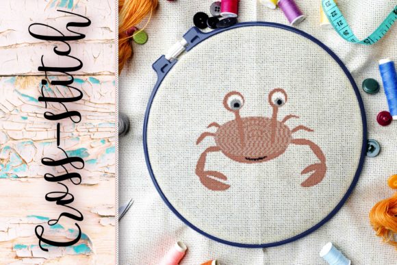 Evaluating Embroidery Cross-stitch Crab for Etsy Shops