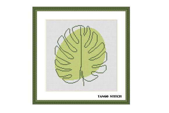 Reviewing Abstract Green Monstera Cross Stitch for Holiday Sales