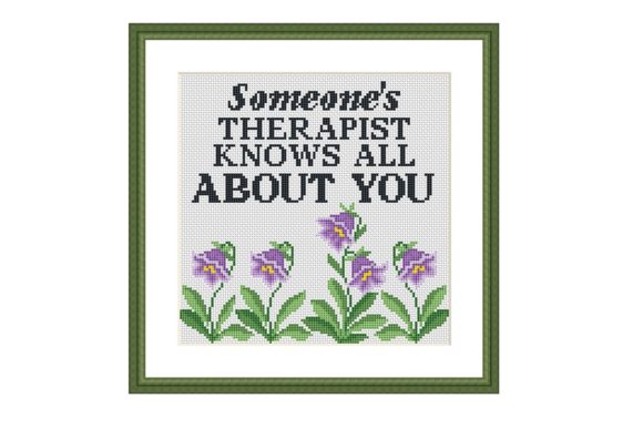 Reviewing Someone s Therapist Funny Cross Stitch for Merch