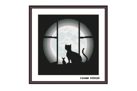 Reviewing the Black Cat, Mouse and Moon Cross Stitch