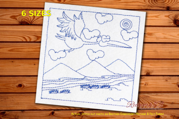 Reviewing the Stork Flying Embroidery Design for Gifts