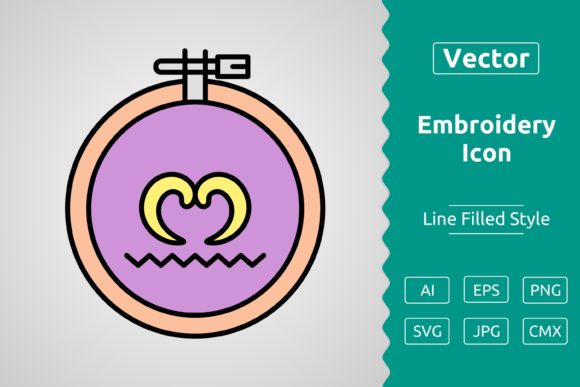 Reviewing Vector Embroidery Filled Outline Icon for Sweatshirts